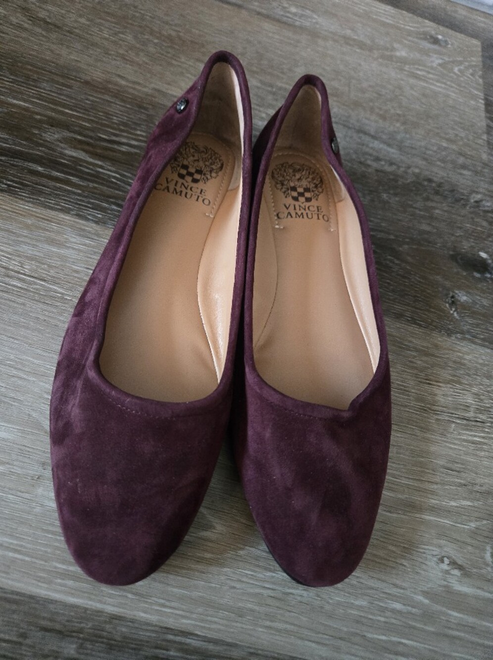 Vince Camuto Women's Burgundy Suede Ballet Flats